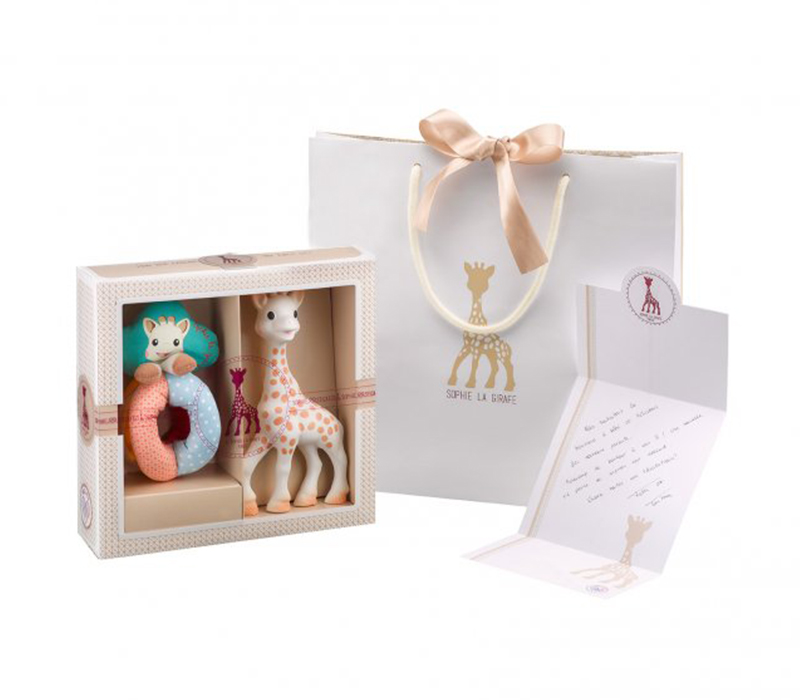 Zestaw prezentowy Żyrafa Sophie z miękka grzechotką