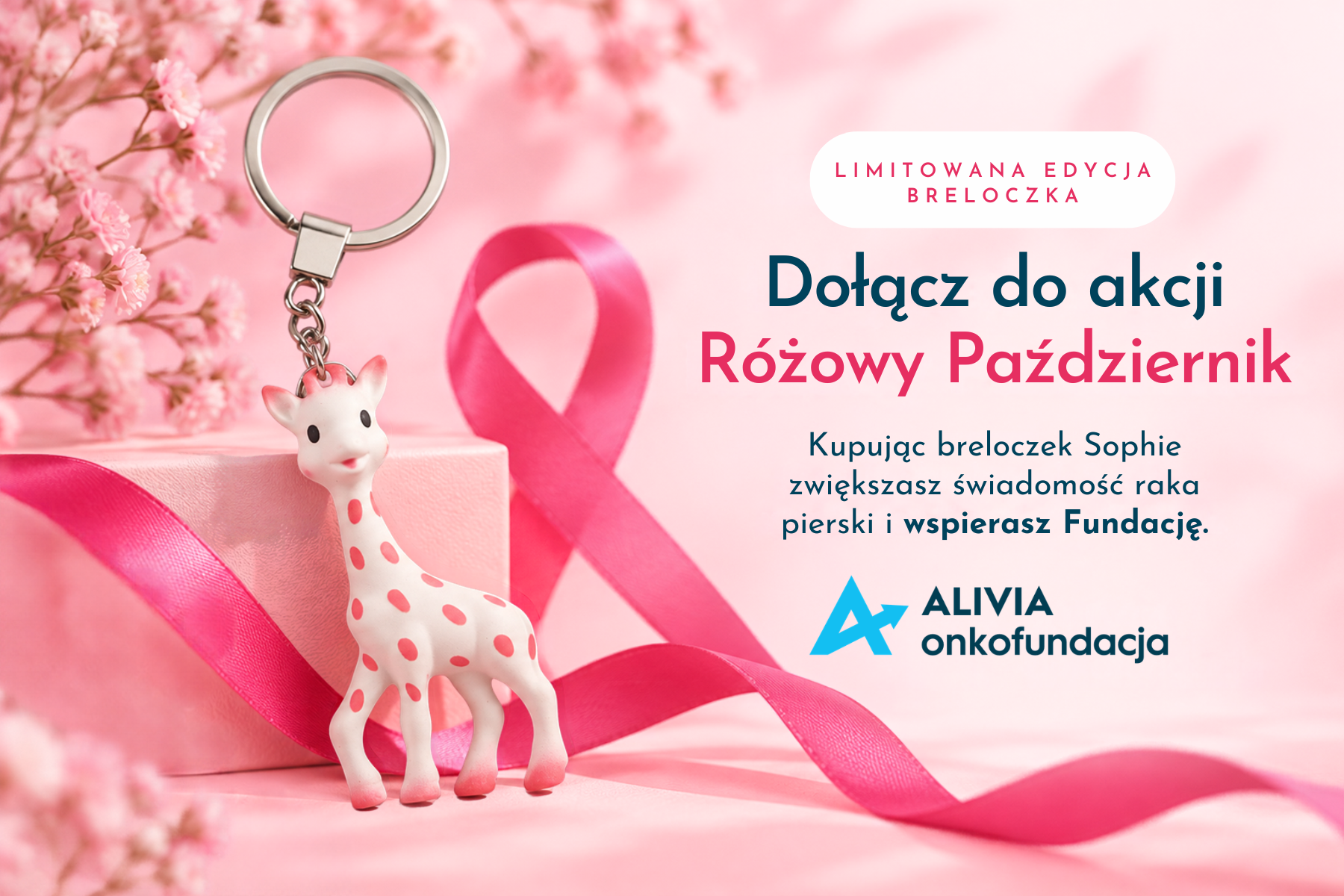 Breloczek Różowa Żyrafa Sophie