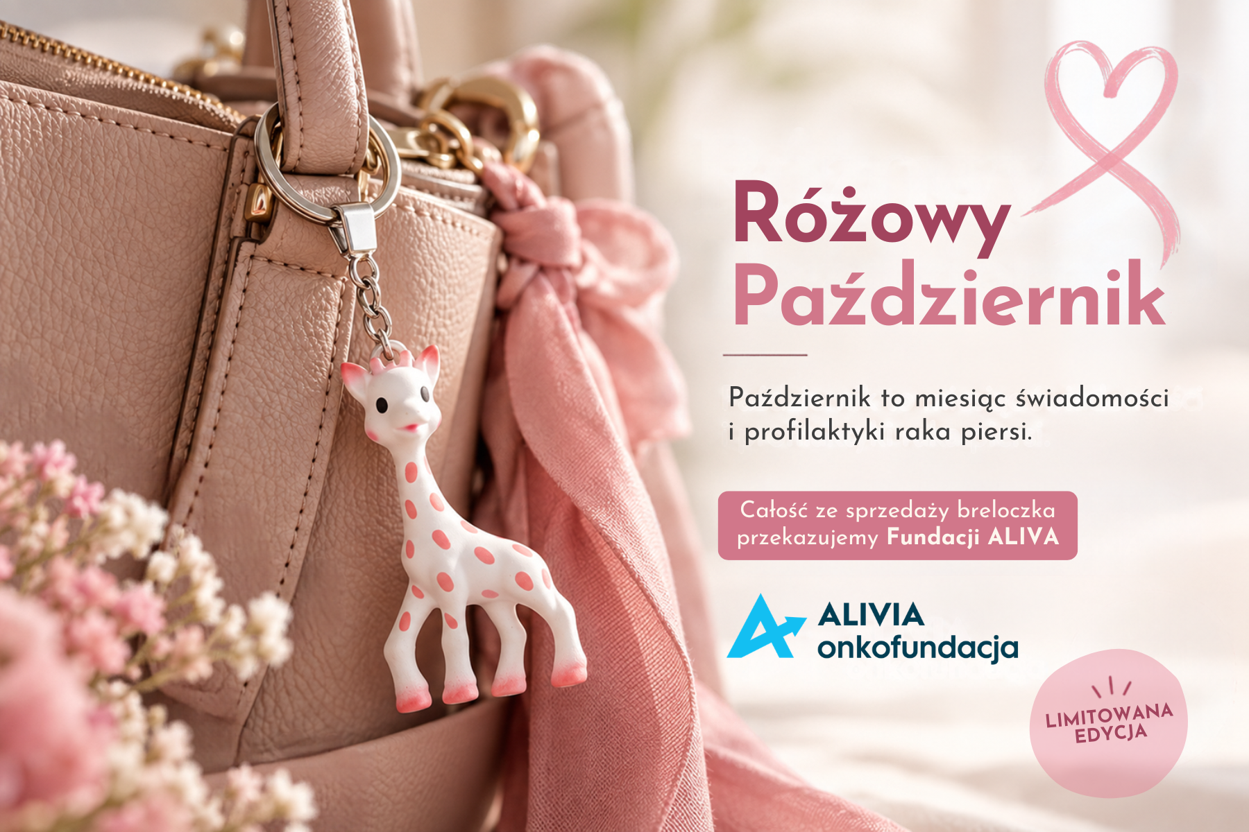 Breloczek Różowa Żyrafa Sophie